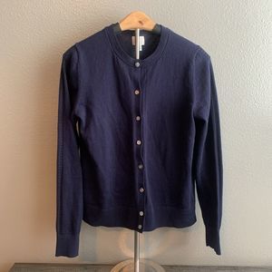 A New Day Full Button Up Cardigan With Sleeve Detail Knit Navy Women’s Sz XS